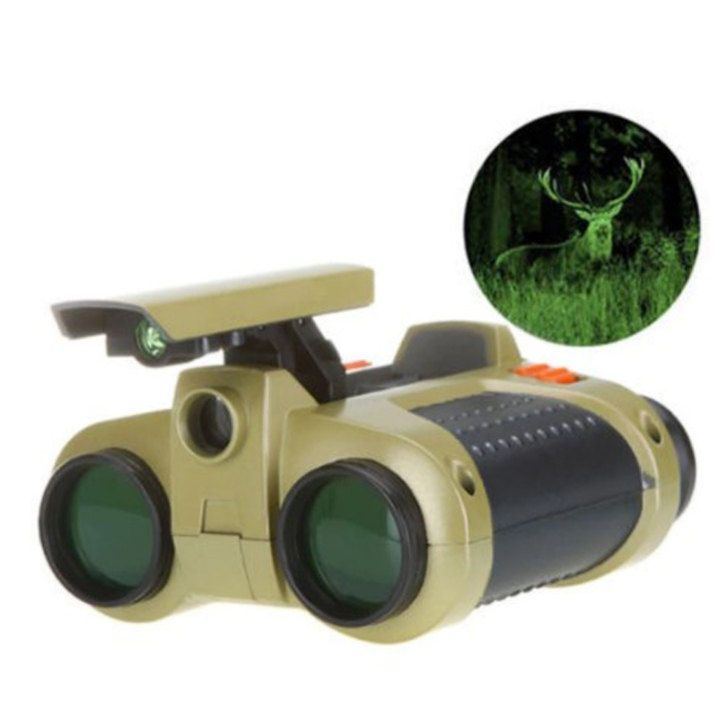 Hot selling 4x30mm night scope binoculars with pop up flashlight spotlight