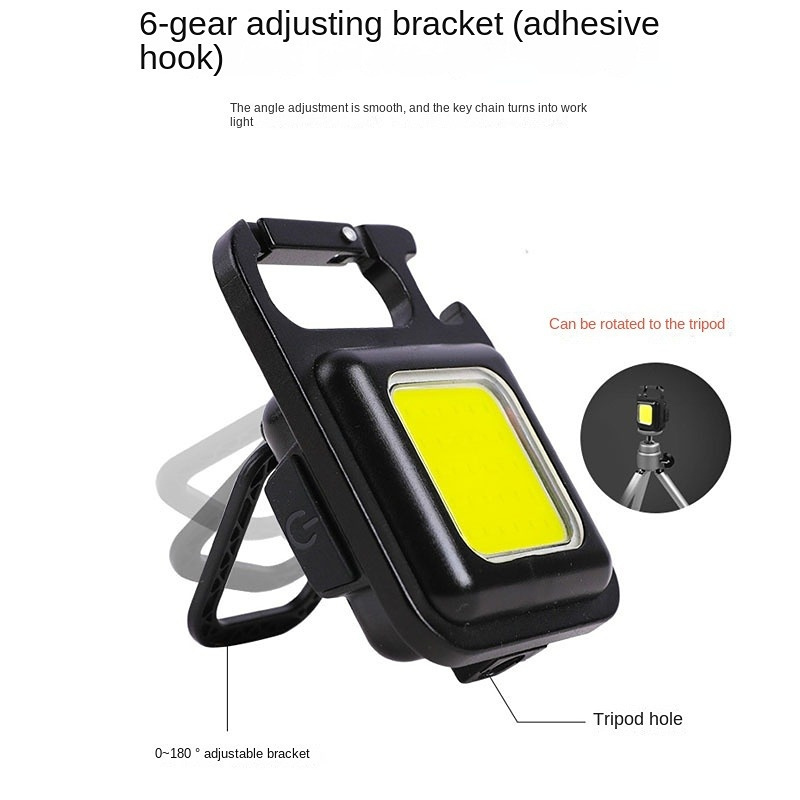 Wholesale 500 Lumen Rechargeable COB Work Light Mini Pocket Flashlight with 3 Light Modes Camping Keychain Light