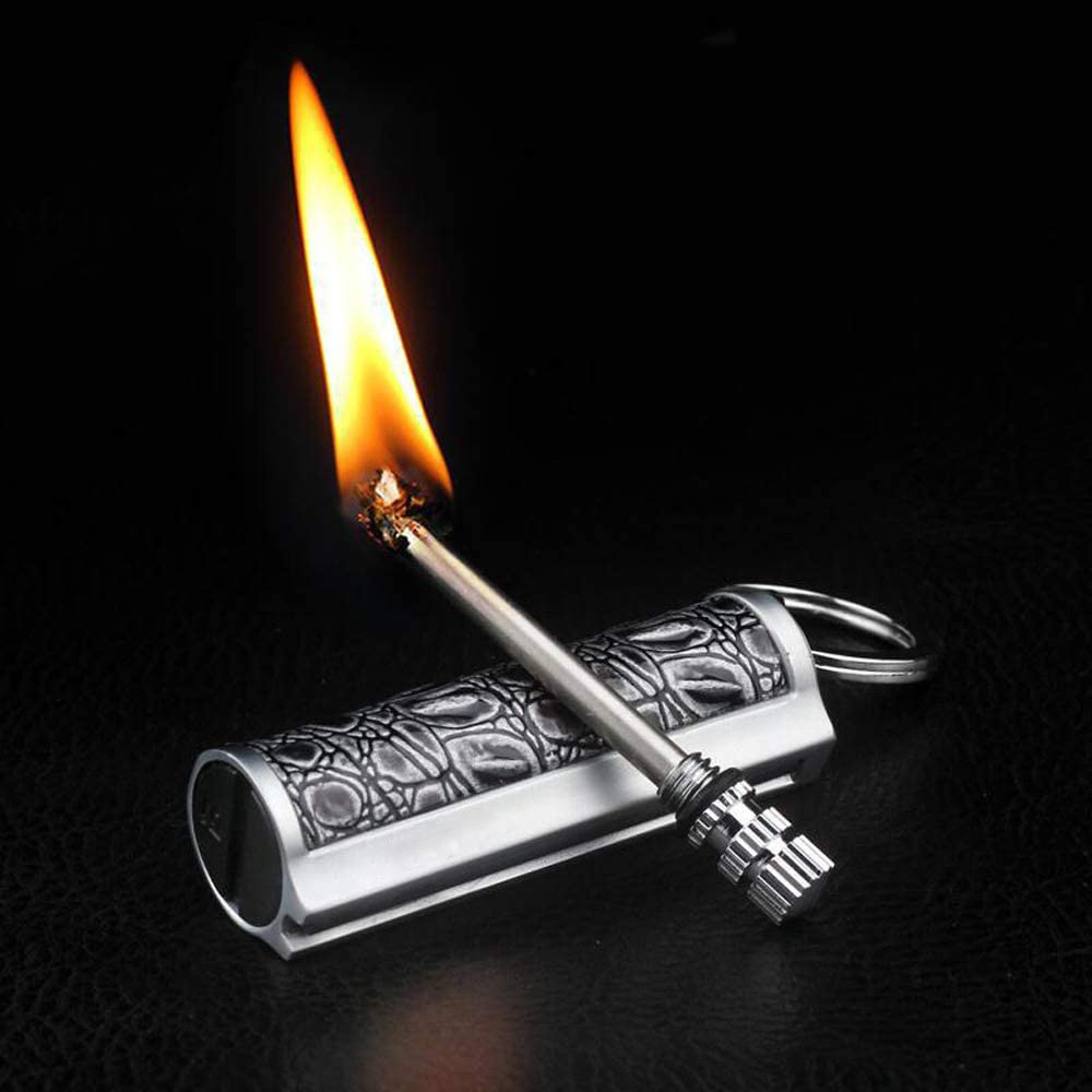 Permanent Match Flint Metal Matchstick Fire Starter Refillable Keychain Lighter Waterproof