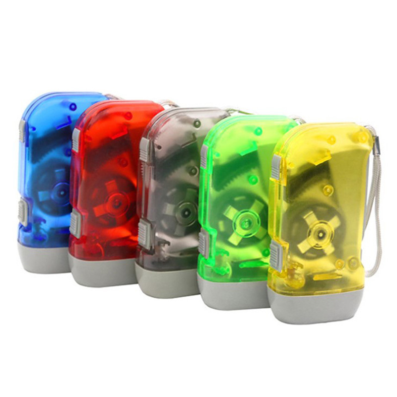 Portable 3LED Dynamo hand crank flashlight