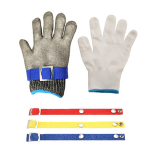 Supuer stainless steel cut resistant gloves, metal mesh anti cutting working gloves butcher kitchen work gloves