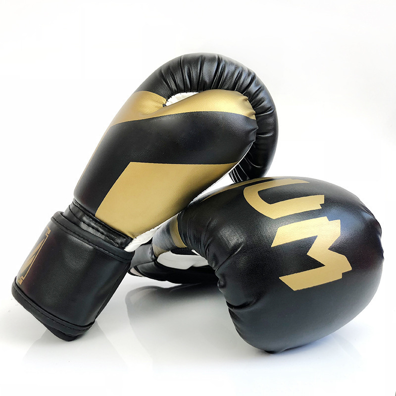 Fashion PU Leather Boxing Gloves for Training Martial Arts New Black Red OEM Logo Thai Color Material Adults People Origin Type