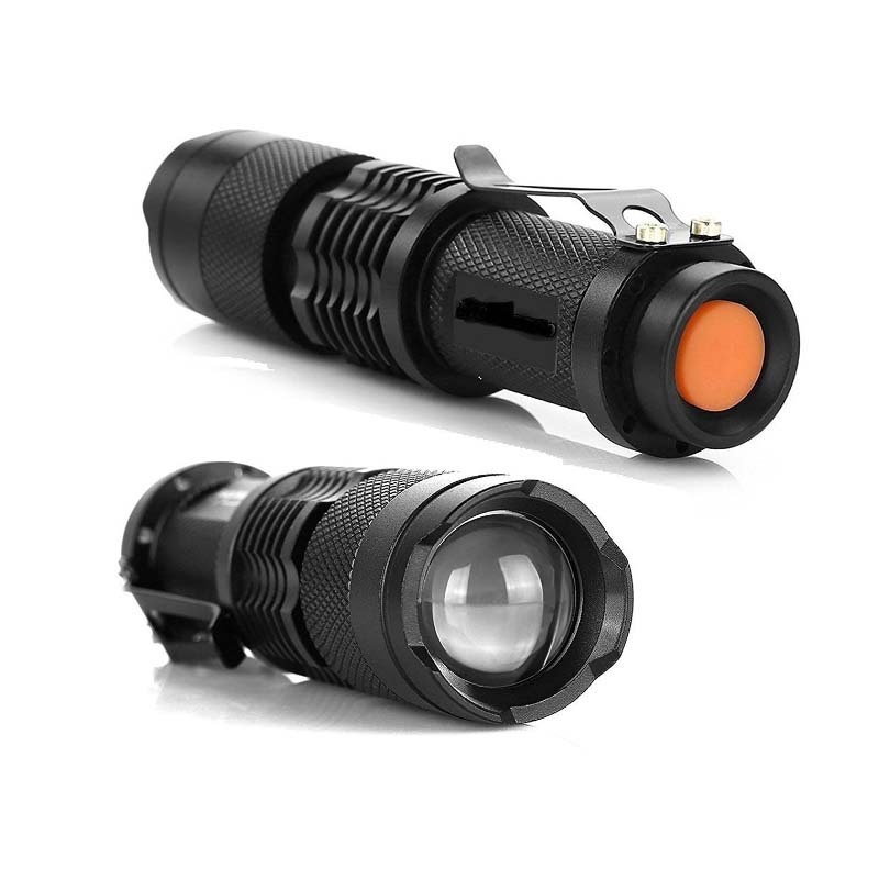 Mini LED flashlight SK68 portable EDC torch, emergency camping lantern use AA battery