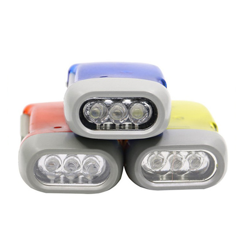 Portable 3LED Dynamo hand crank flashlight