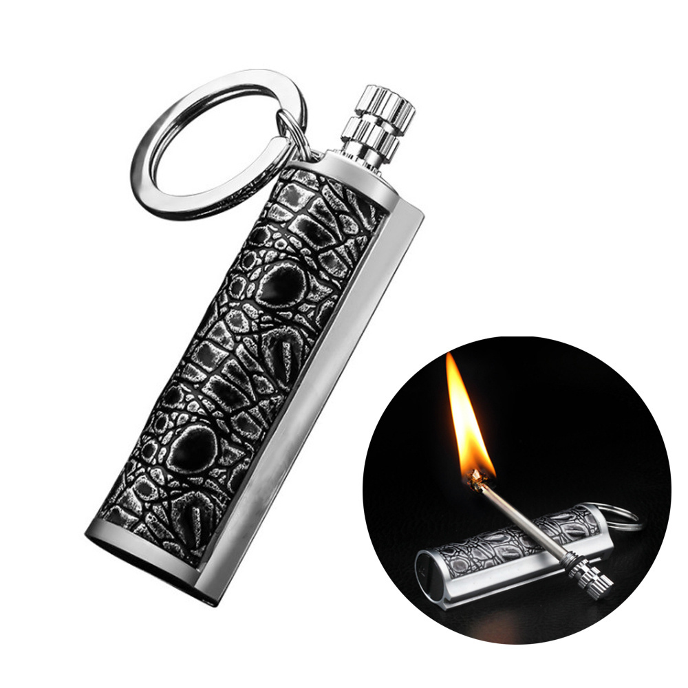 Permanent Match Flint Metal Matchstick Fire Starter Refillable Keychain Lighter Waterproof