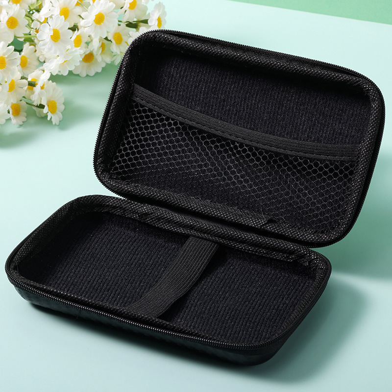 Shockproof EVA Case Portable Earbud Protection Case Zipper Pouch for Earphone Flash Drive Charging Cable Universal Carrying Bag