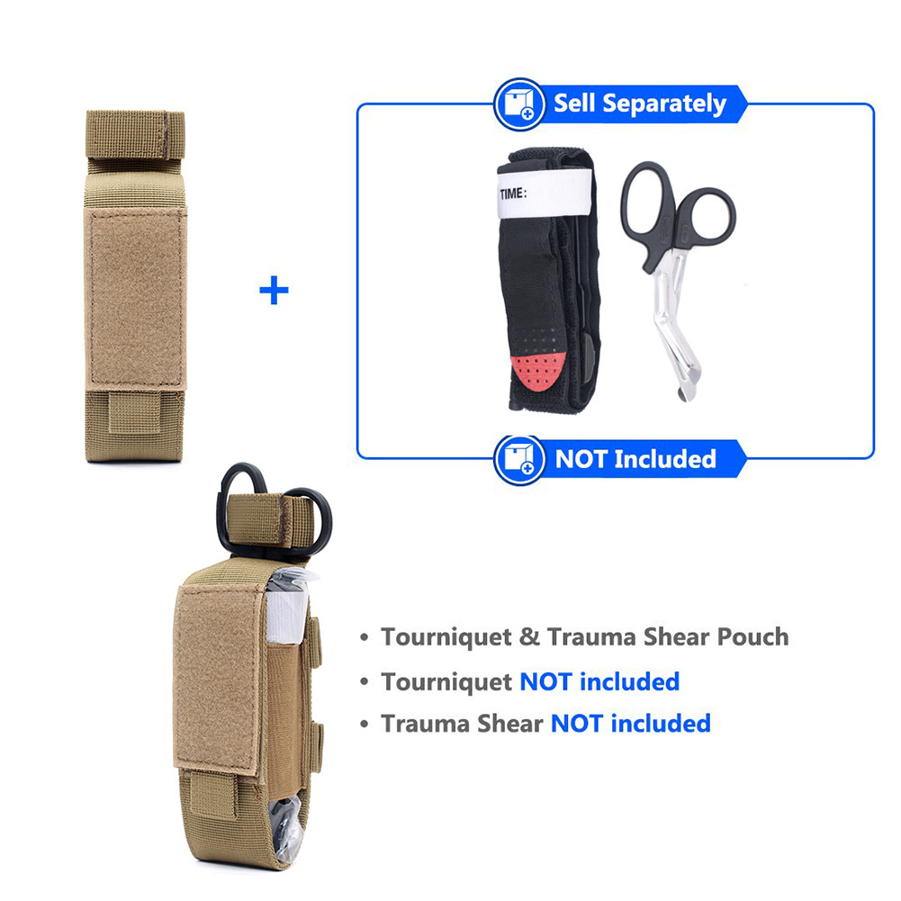 Emergency Tourniquet Scissors Carry Bag Utility EDC Folding Knife Flashlight Storage Bag for Camping Hiking