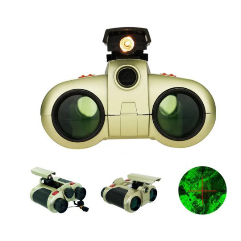 Hot selling 4x30mm night scope binoculars with pop up flashlight spotlight