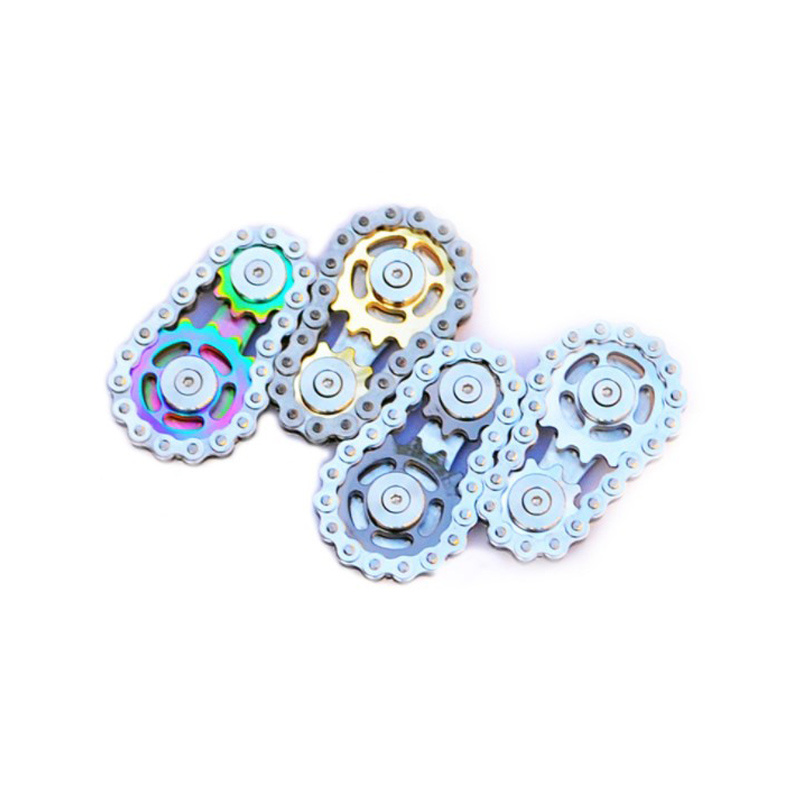 Stainless steel fingertip gyro sprockets, novel flywheel chain fidget spinner