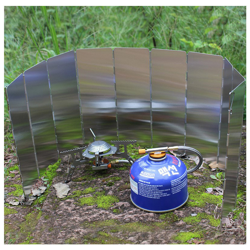 Outdoor stove windscreen folding aluminum alloy camp stove windscreen