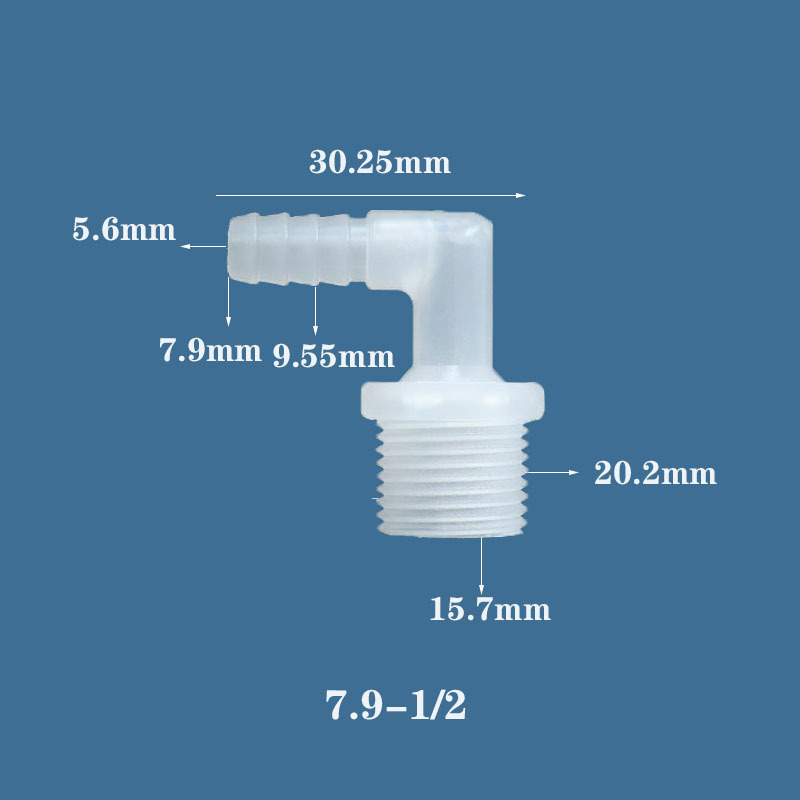 Chang En Plastic Medical L Elbow Joint 90 Degree Water Air Hose Tube Threaded Barb Connector Pipe Fittings