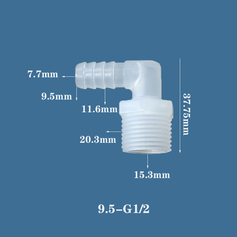 Chang En Plastic Medical L Elbow Joint 90 Degree Water Air Hose Tube Threaded Barb Connector Pipe Fittings