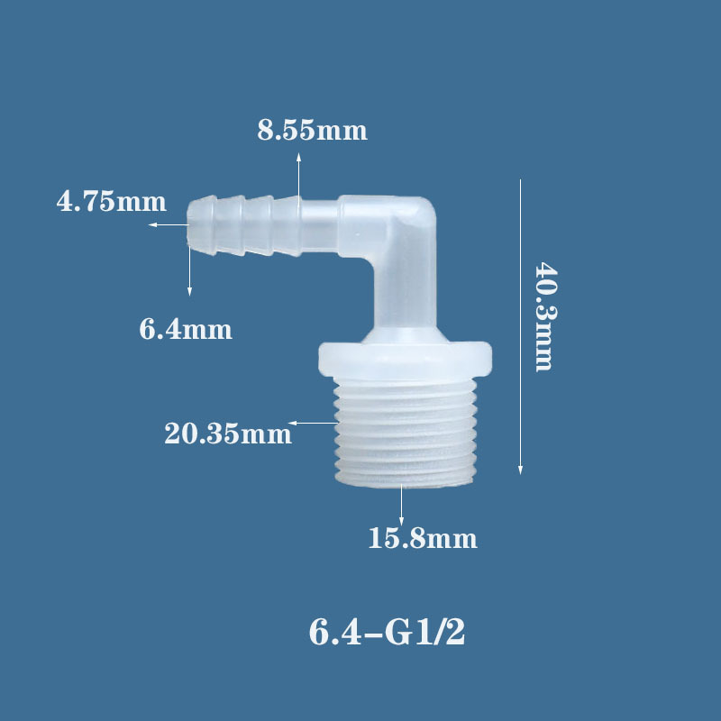 Chang En Plastic Medical L Elbow Joint 90 Degree Water Air Hose Tube Threaded Barb Connector Pipe Fittings