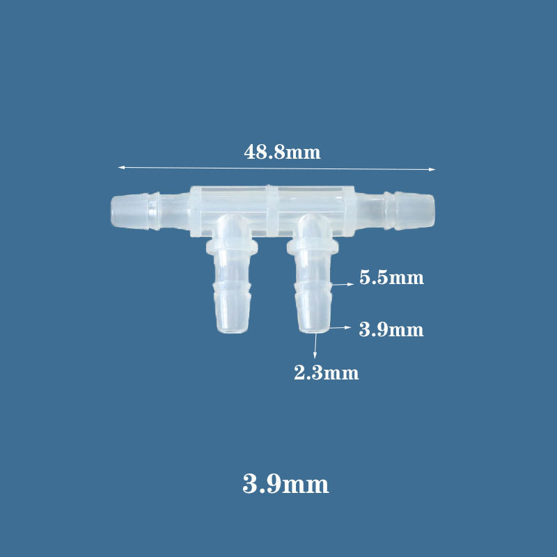 Chang En 4.8mm Equal Hose Barb Double Branch Tee TT Shaped Plastic 4 Ways Air Water Tube Fitting   Pipe Fittings