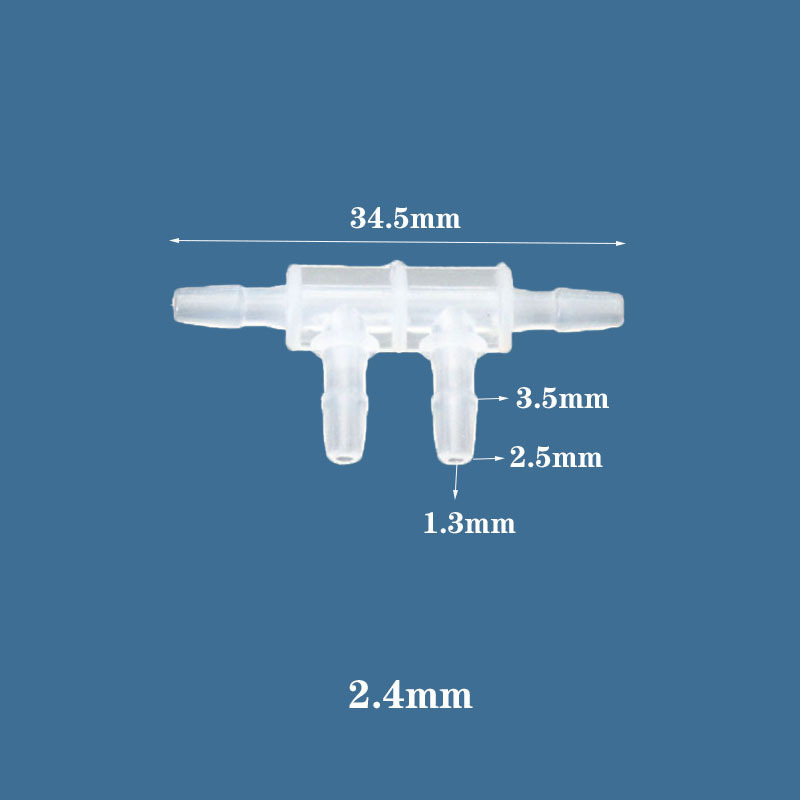 Chang En 4.8mm Equal Hose Barb Double Branch Tee TT Shaped Plastic 4 Ways Air Water Tube Fitting   Pipe Fittings