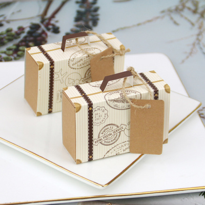 Creative Sliding Mini Suitcase Candy Box Small Drawer Kraft Paper Gift Box With Handle