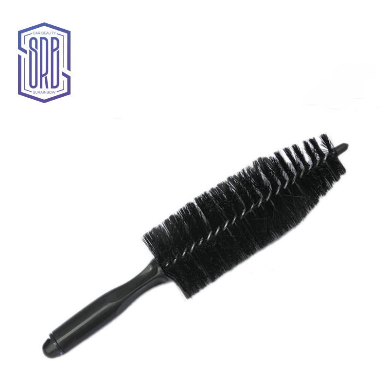 Long Auto Details Soft Bristle Wheel Cleaner Brush No Scratch Tire Rim Brush Car Alloy Wheel Cleaning Brush