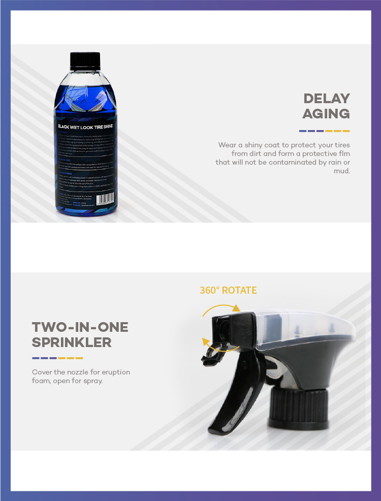 S6 Surainbow oil based High Shine Tyre Gel for Tyre Dressing  tire shine coating