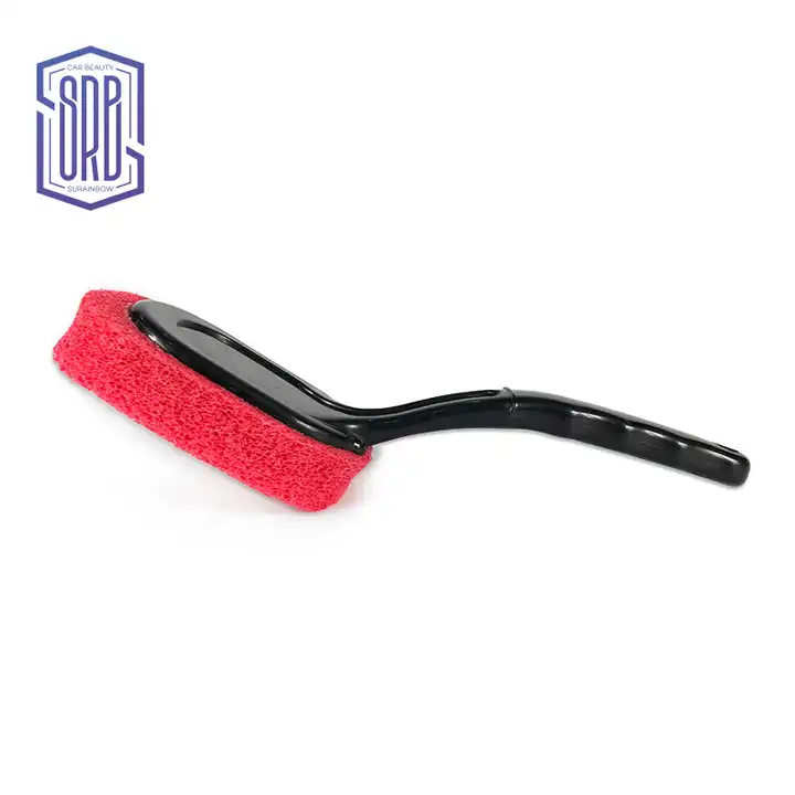 Surainbow Black and Red Car Wheel and Tire Waxing Applicator Coating Sponge Brush