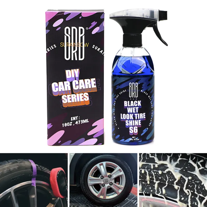 Surainbow Rubber and Plastic Automobile Tire Wax Super Gloss Dressing Tire Gloss Silicone High Gloss Gel Car Tire Shine