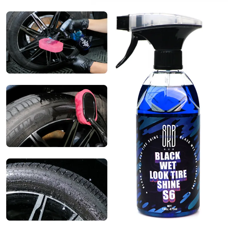 Surainbow Rubber and Plastic Automobile Tire Wax Super Gloss Dressing Tire Gloss Silicone High Gloss Gel Car Tire Shine