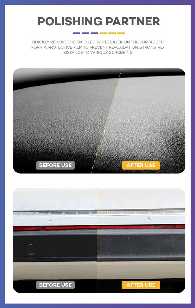 2022 New Car Care Product Hyper Dressing Plastic Rubber Surface Coating Shiny Polishing Agent C65