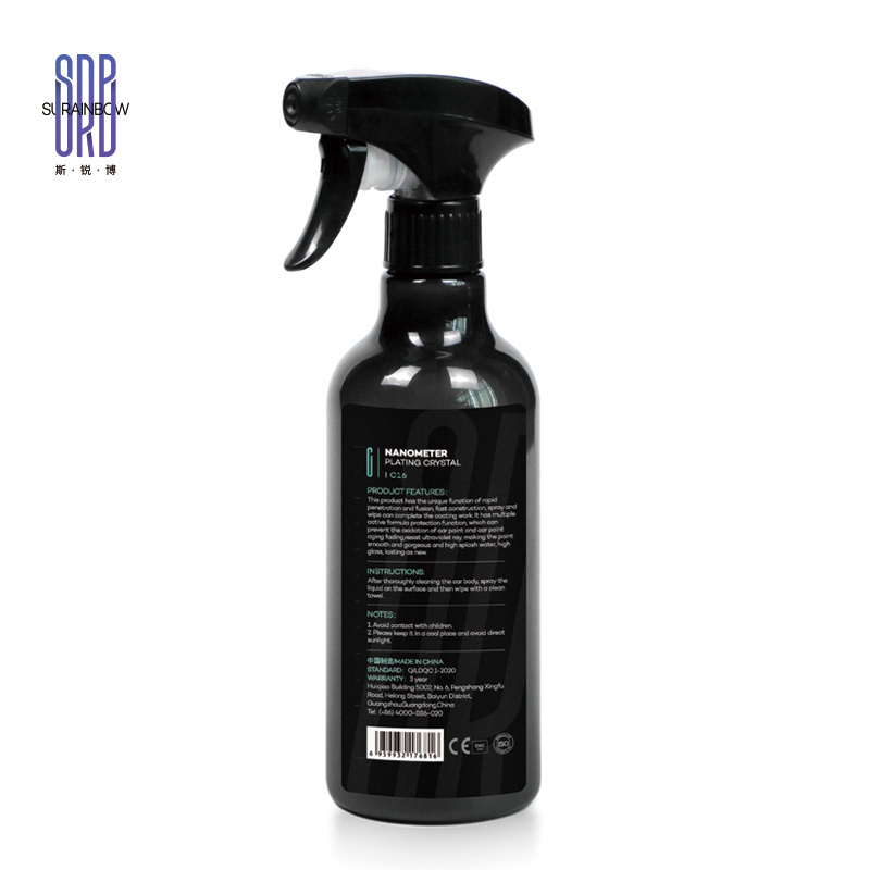 OEM 500ML High Glossy Hydrophobic Quick Waterless Detail Spray Nano Ceramic Coating Car Wax Coating Spray C16