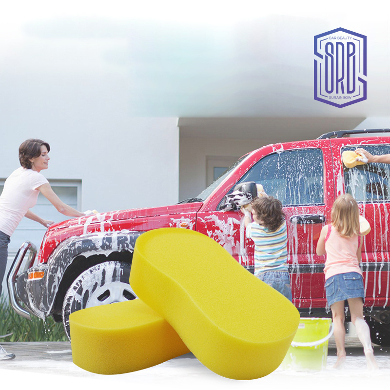 SURAINBOW Hot selling microfiber cleaning mesh sponge 2 sided car washing sponge car beauty T618