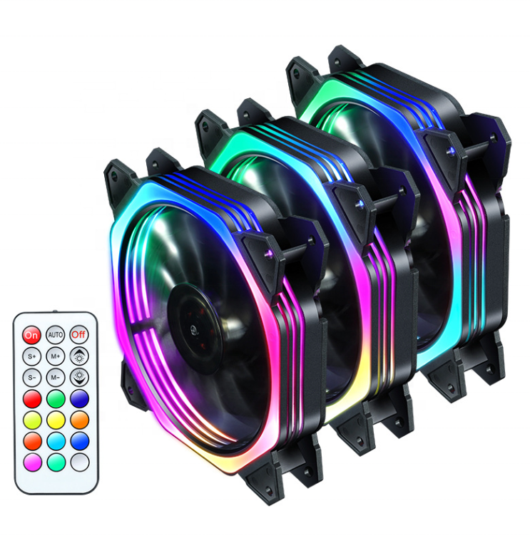 RGB Adjusted circle LED 120mm 12v dc Computer RGB Cooling Fan for computer case