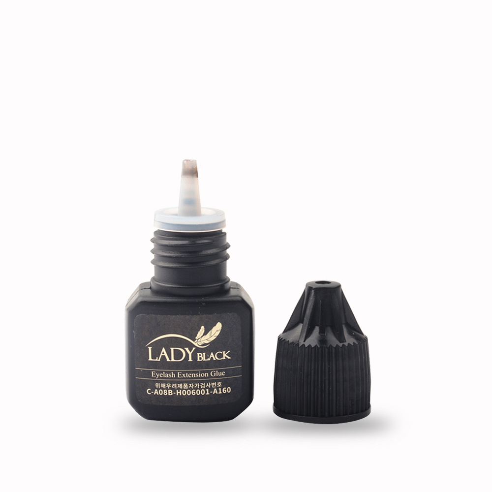 Low Irritation Fume Adhesive With Sealed Bag 5ml Lady Black Glue Eyelash Extensions Fasting Dry Eyelash Glue