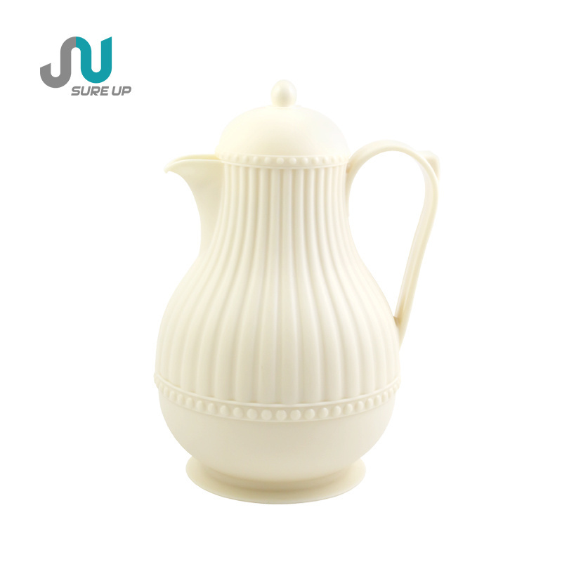 High end food grade PP termos vacuum jug and flasks with pink white glass inner Arabic coffee pot keep hot cold 12-24 hours