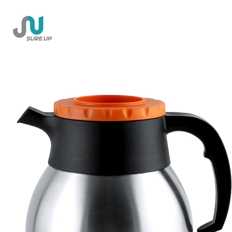 Wholesale custom logo double wall stainless steel coffee carafe with Orange lid coffee pot vacuum coffee pot for daily life