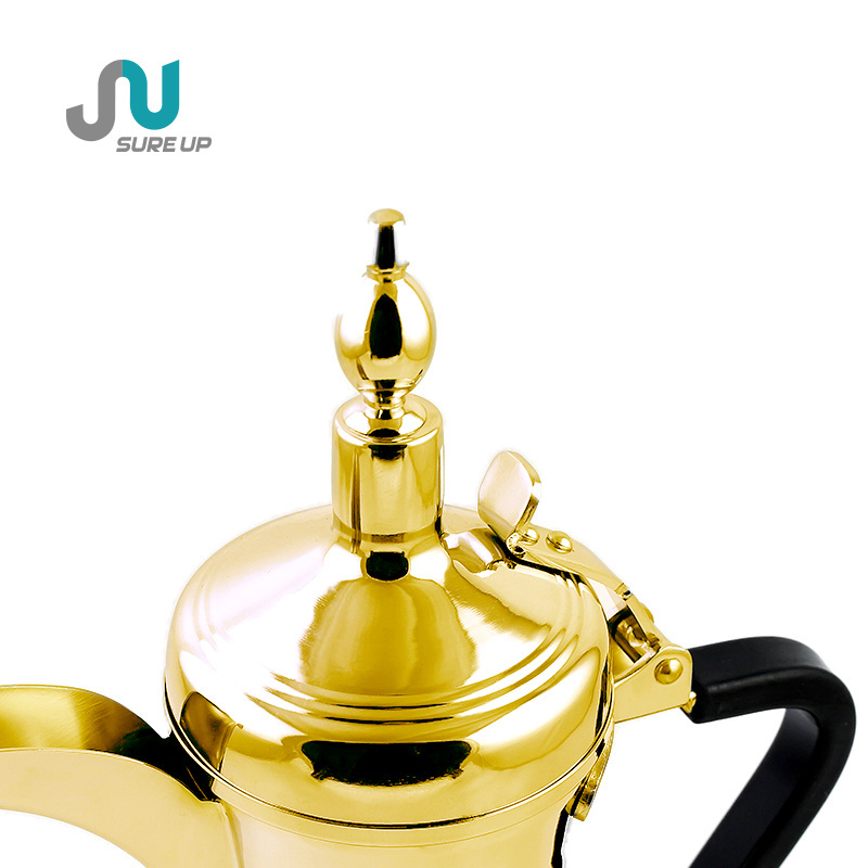 220V Wholesale New Design custom Golden&sliver Electric dallah Heat Coffee Tea Pot Dallah Arabic Turkish dallah electric kettles