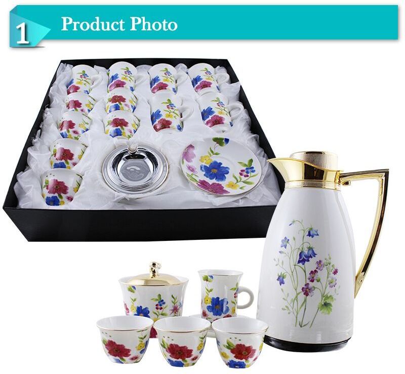 Hot products 2023 China wholesale Arabic flower coffee pot royal porcelain tea sets tea pot