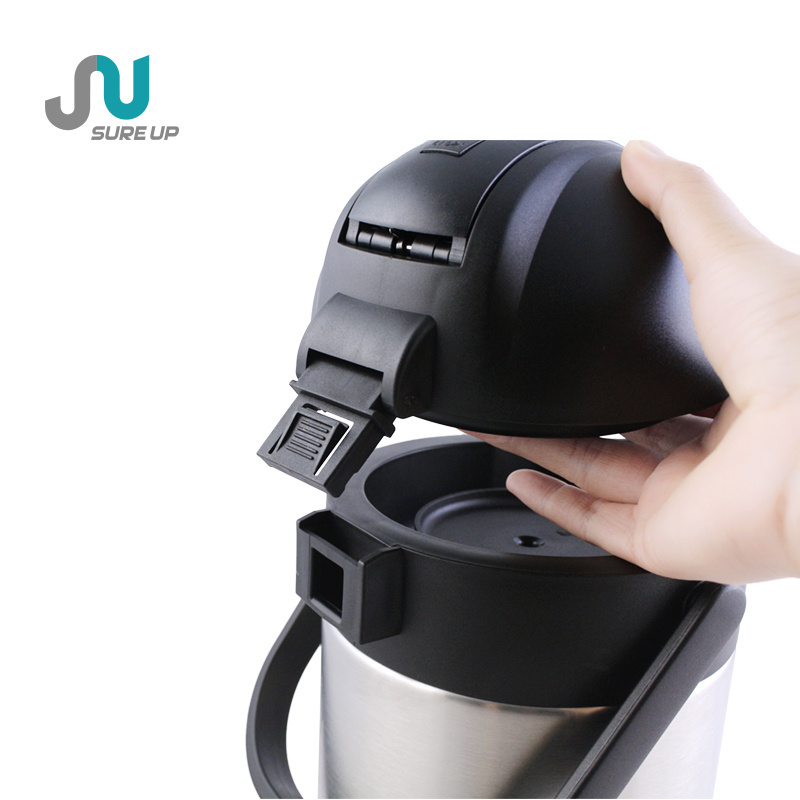 Amazing hot sale factory price stainless steel thermos vacuum flask pump air pot for coffee shop