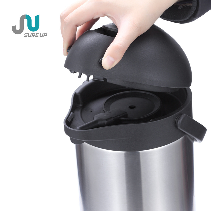 Amazing hot sale factory price stainless steel thermos vacuum flask pump air pot for coffee shop