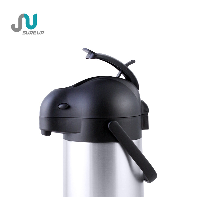 Amazing hot sale factory price stainless steel thermos vacuum flask pump air pot for coffee shop