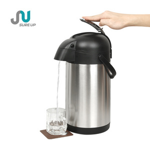 High Level Stainless Steel vacuum insulated airpot Coffee Carafe With Pump thermos vacuum flask Thermal for Hot Cold 12-24 hours