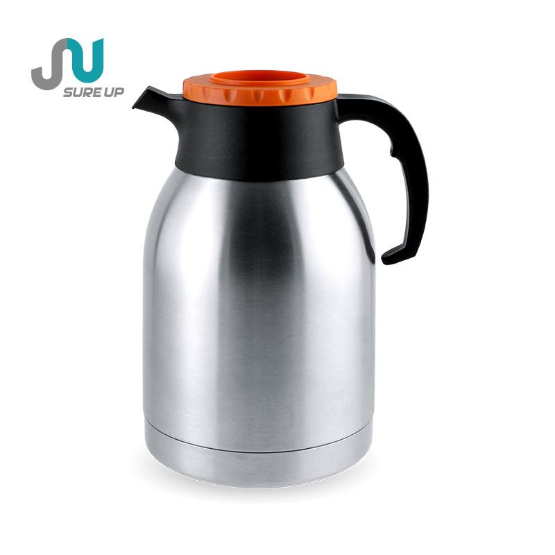 Wholesale custom logo double wall stainless steel coffee carafe with Orange lid coffee pot vacuum coffee pot for daily life