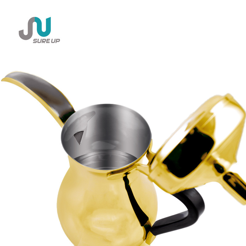 220V Wholesale New Design custom Golden&sliver Electric dallah Heat Coffee Tea Pot Dallah Arabic Turkish dallah electric kettles