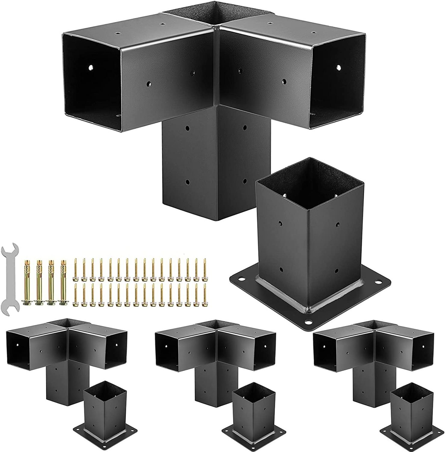 pergola gazebo extension  metal steel corner bracket for 4x4 wood posts brackets-kit