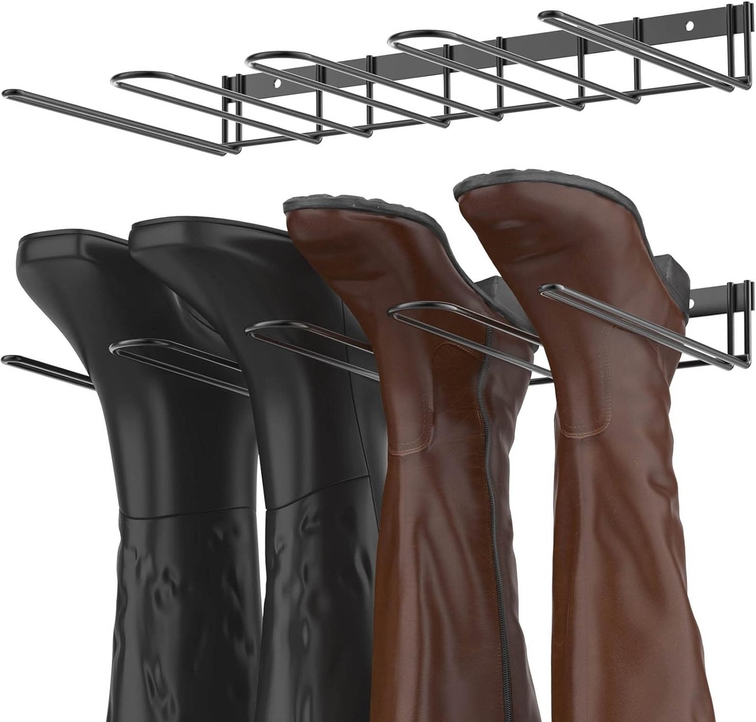 Boot Rack Wader Hanger Wall Mounted Sturdy Metal Boot Organizer Tall Shoe Holder for Closet, Entryway, Outdoor, Garage