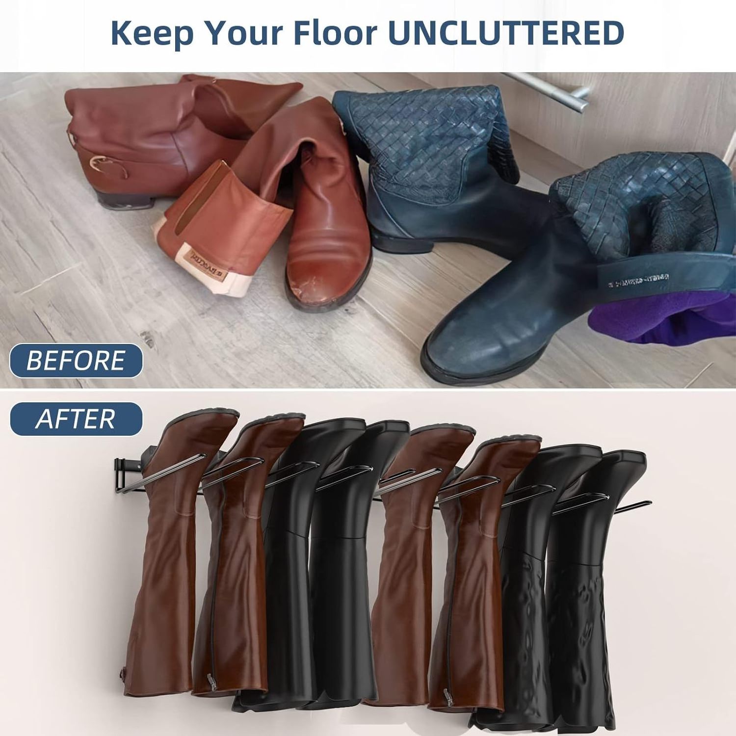 Boot Rack Organizer Tall Shoe Rustproof Wader Hangers Boot Storage Metal Wall Mounted Shoe Rack Garage Boot Organizer