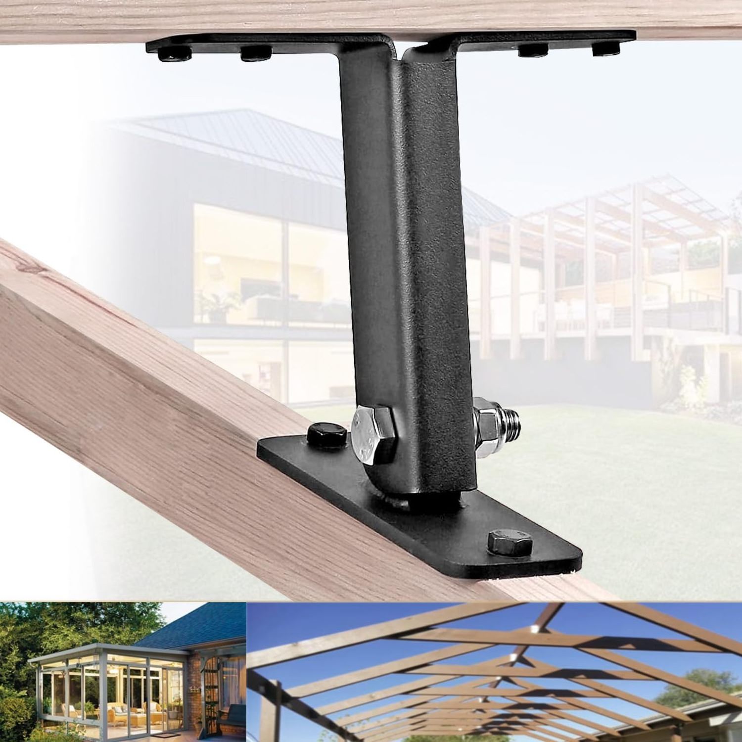 Pergola Roof Riser Brackets for Patio Cover Heavy Duty 304 Stainless Steel Gazebo Bracket Pergola Support Hardware