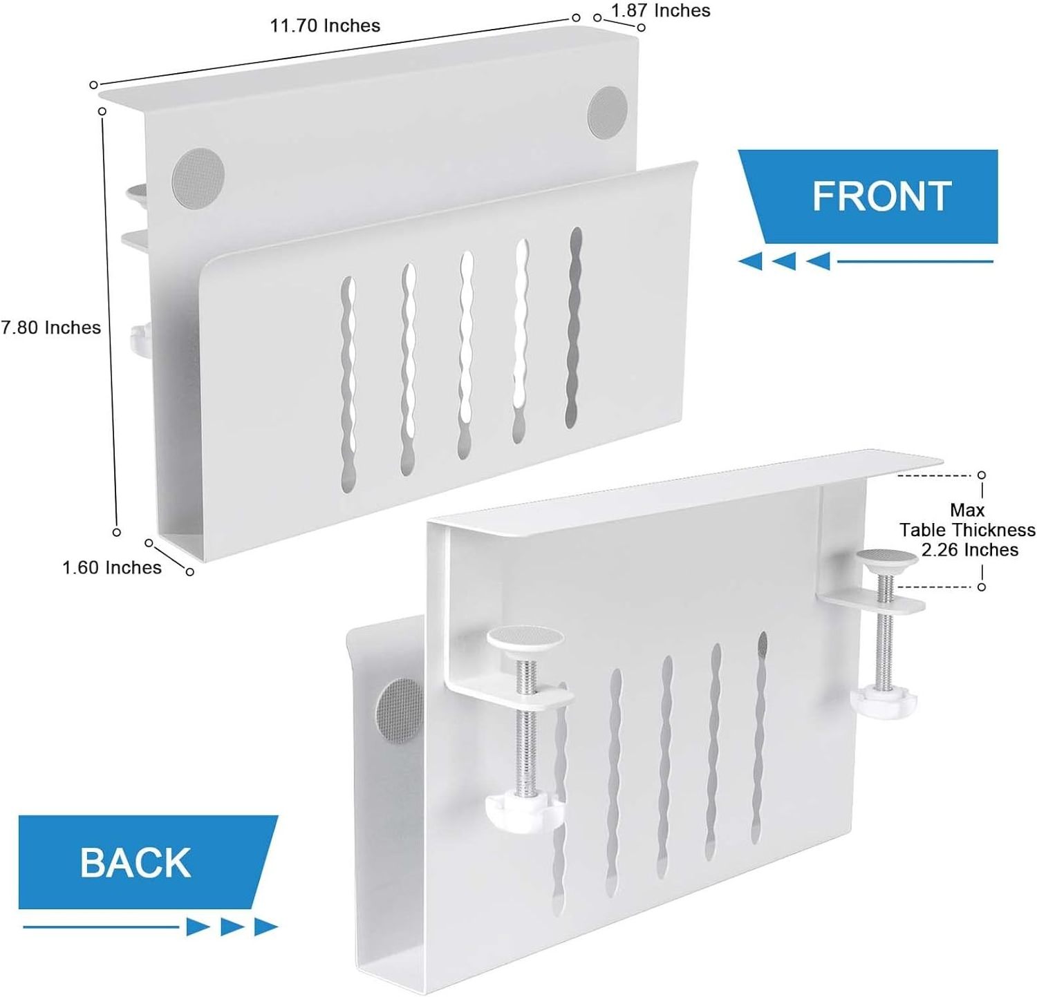 Under Desk Storage No Drilling Office Clamp On Side Desk Organizer Hanging Under Desk Laptop Holder for File Office