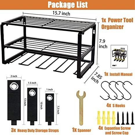 Tools Metal Screwdriver Organizer, Hammer Holder and Pliers Rack - Wall Mount Workshop Hand Tool Organizers and Storage