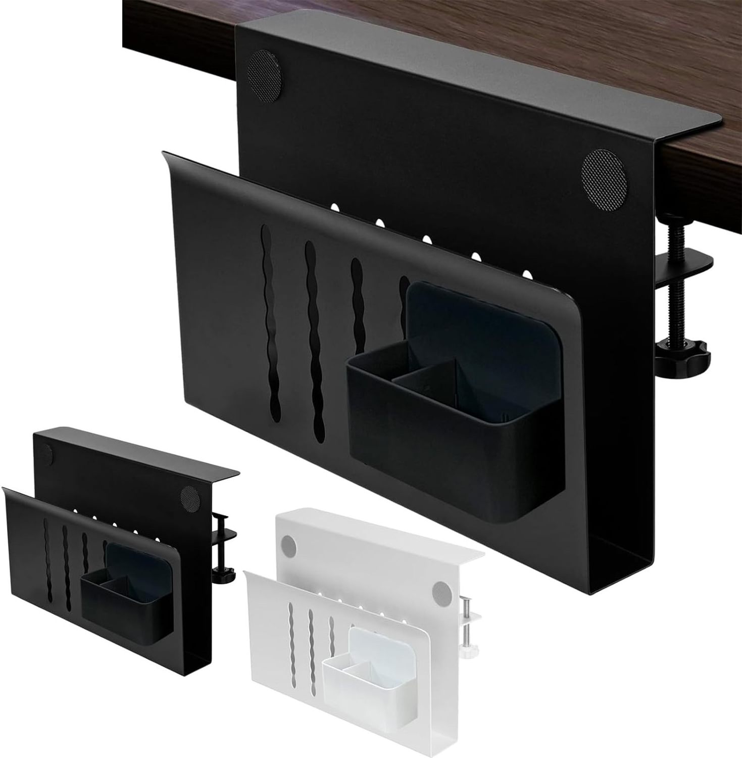 Under Desk Storage No Drilling Office Clamp On Side Desk Organizer Hanging Under Desk Laptop Holder for File Office