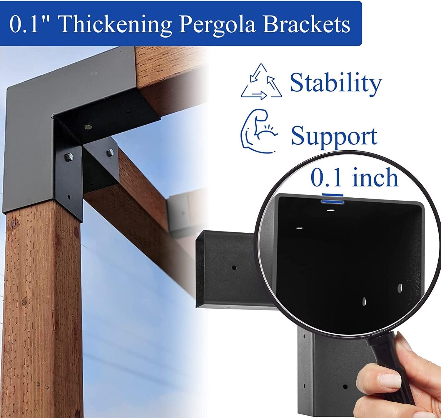 pergola gazebo extension  metal steel corner bracket for 4x4 wood posts brackets-kit