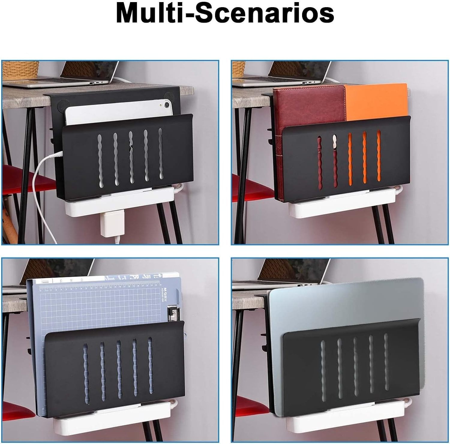 Under Desk Storage No Drilling Office Clamp On Side Desk Organizer Hanging Under Desk Laptop Holder for File Office