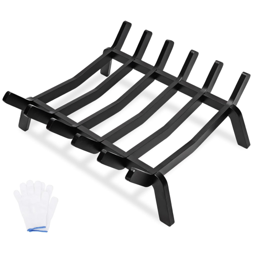 Removable Wrought Iron 6 Bars Fire Pit Grate for Outdoor Chimney Hearth Wood Stove Burning Indoor